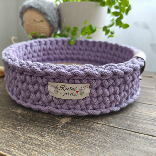 Háčkovaný košíček Provance vila 20cm — foto 4