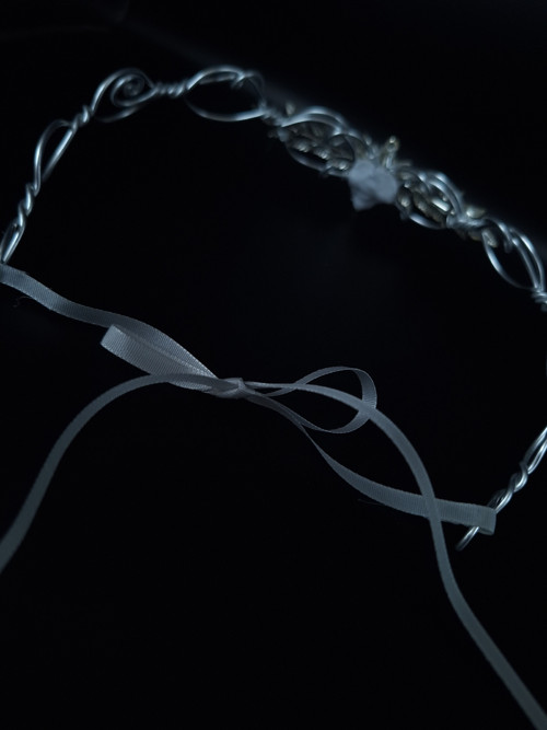 Elfská listečková •tiara• silver — foto 4