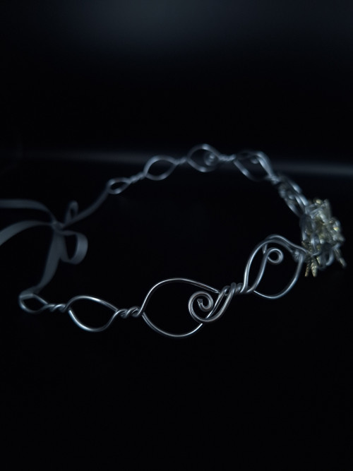 Elfská listečková •tiara• silver — foto 6