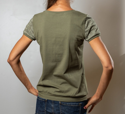 Tričko s khaki madeirou — foto 2