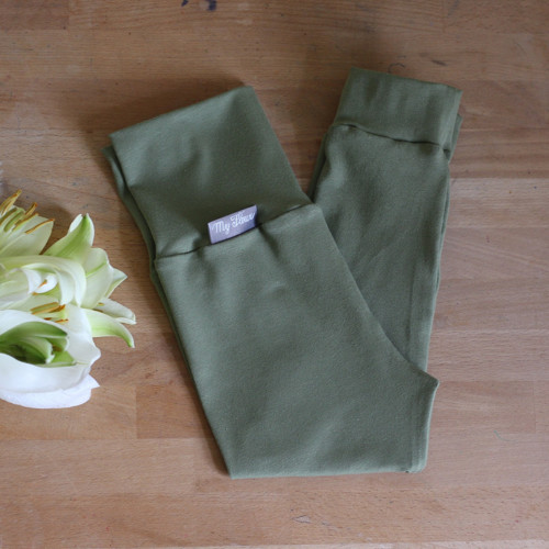 Barevné legínky bio Khaki — foto 2