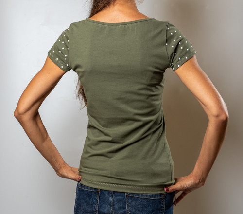 Tričko khaki bodky — foto 2