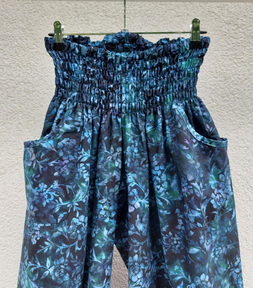 Turecké kalhoty Modrozelené-bali batik — foto 2
