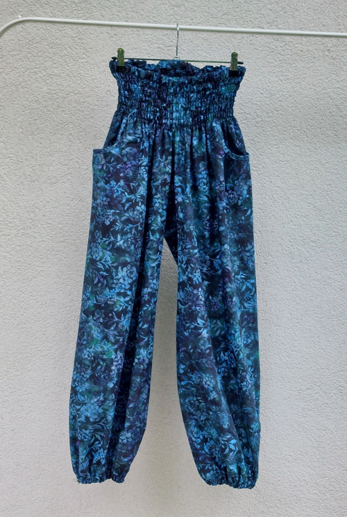 Turecké kalhoty Modrozelené-bali batik — foto 5