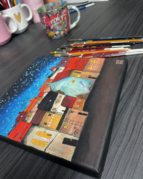 Noční město - 20x20cm — foto 4