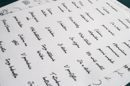 Samolepky k narození dítěte - černobílé texty — foto 2