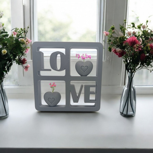 Stojánek „Love“ se srdíčky - dekorace a mini vázy — foto 5