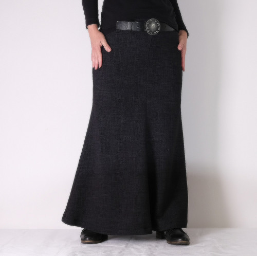 Maxi sukně černý denim — foto 2