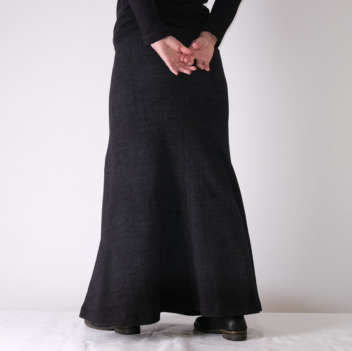 Maxi sukně černý denim — foto 5
