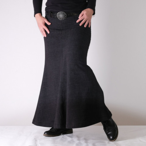 Maxi sukně černý denim — foto 6