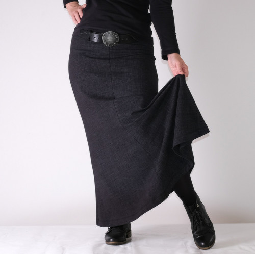 Maxi sukně černý denim — foto 4