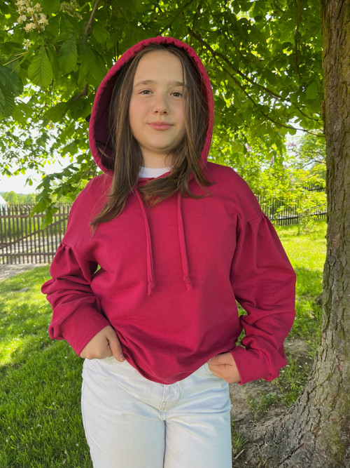 Mikina CROP - GRANÁTOVÉ JABLÍČKO — foto 5