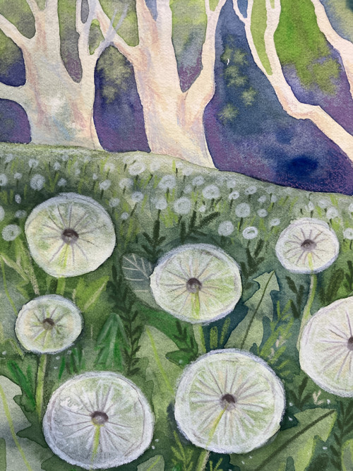Originál ilustrácia Neskorá jar v sade — foto 3