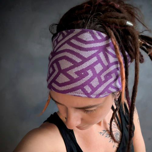 Šátková čelenka Braid fialová — foto 2