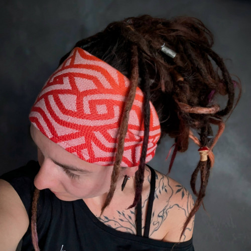 Šátková čelenka Braid oranžová — foto 2