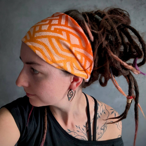 Šátková čelenka Braid žlutá — foto 2