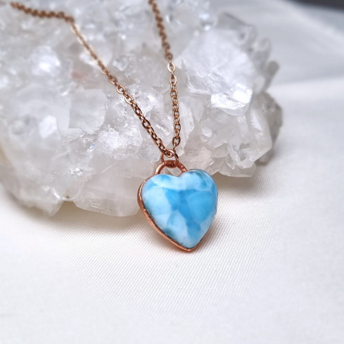 Larimar srdce - přívěsek/náhrdelník — foto 3