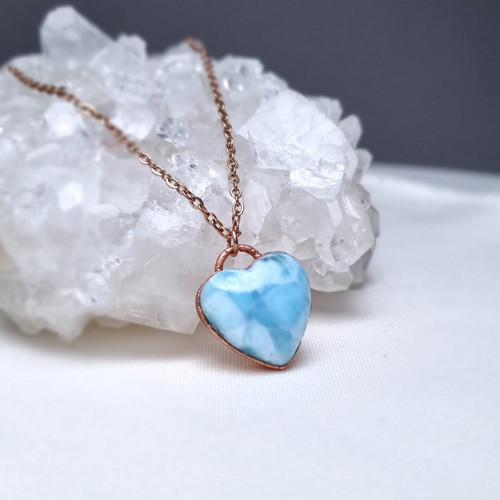 Larimar srdce - přívěsek/náhrdelník — foto 5