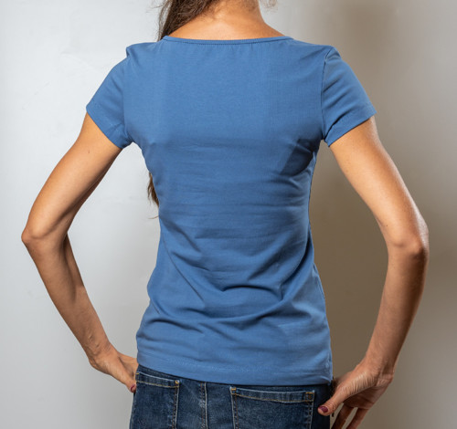 Jeans tričko s maľovanou ružou — foto 2