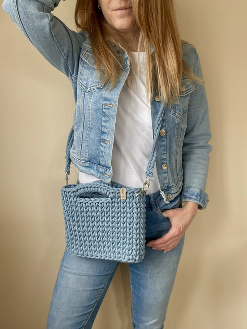 Háčkovaná kabelka Elegant modrá — foto 3