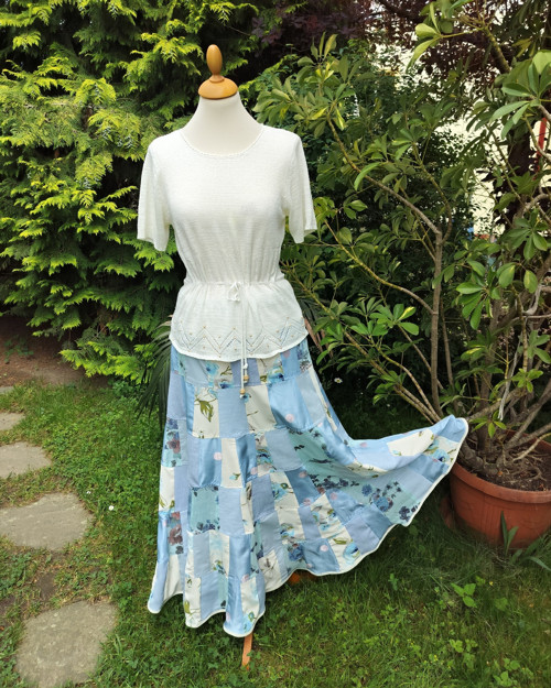 Patchworková sukně Blue lady — foto 4