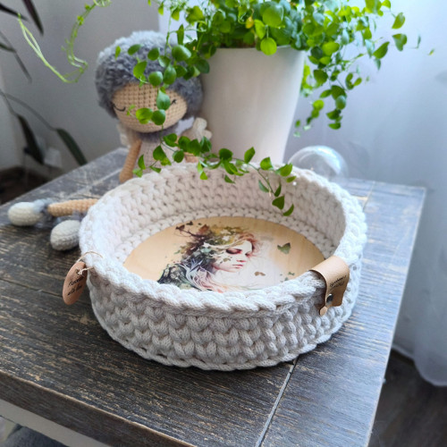 Háčkovaný košíček Lesní víla 20cm — foto 2