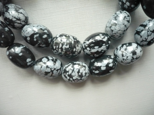 Vrtané valounky - obsidián vločkový, 2 ks — foto 2