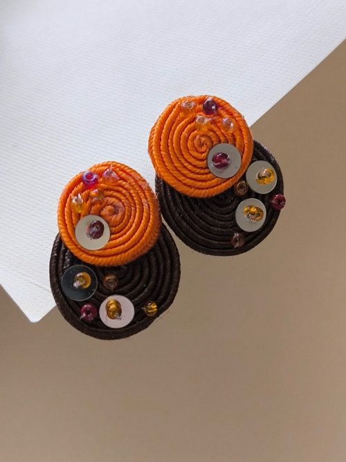 Soutache náušnice - Barvy podzimu — foto 3