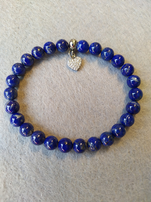 Náramek LAPIS LAZULI*srdíčko - 0,7 cm — foto 3