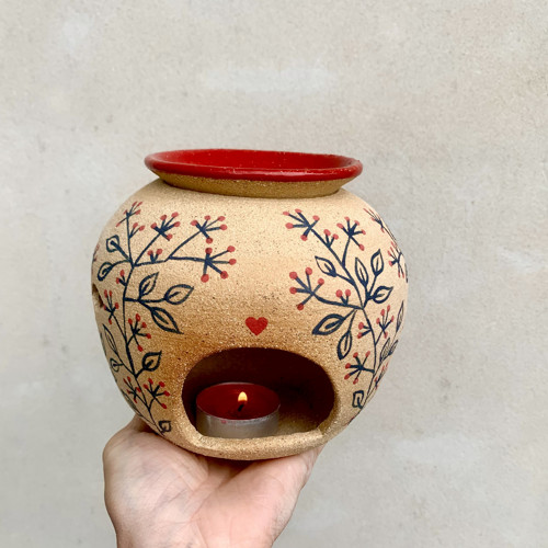 Keramická aromalampa malovaná — foto 3