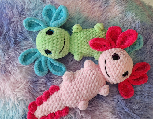 Háčkovaný Axolotl růžový — foto 2