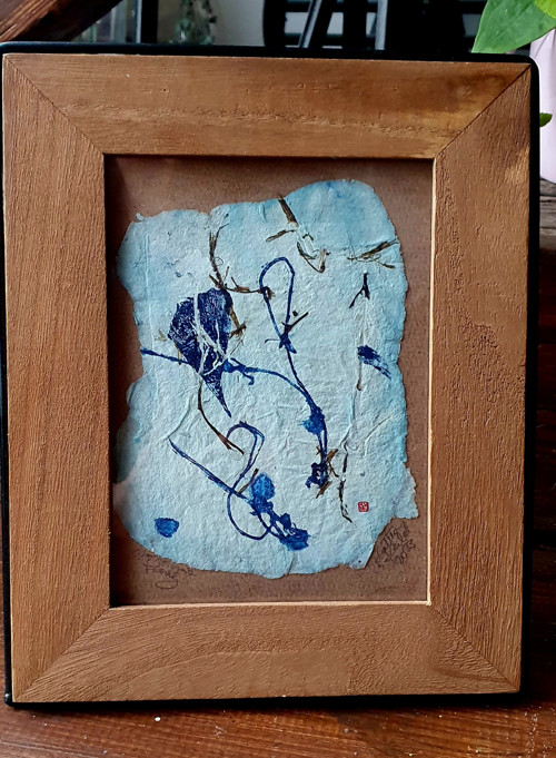 FLORAL - Originální MONOTYP v rámu — foto 4