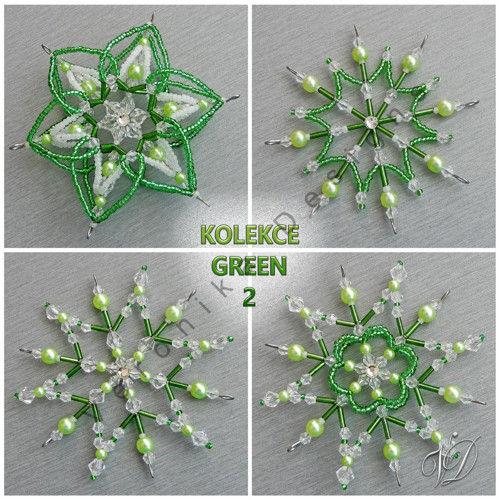Vánoční hvězdy z korálků - Kolekce Green 2 — foto 2