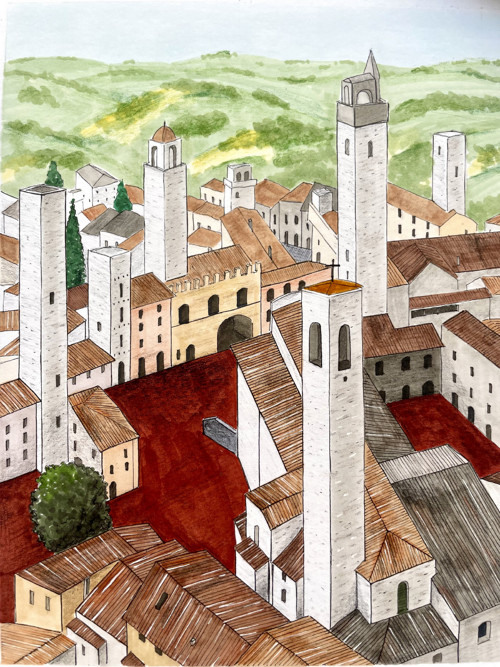 San Gimignano-umělecký tisk — foto 2