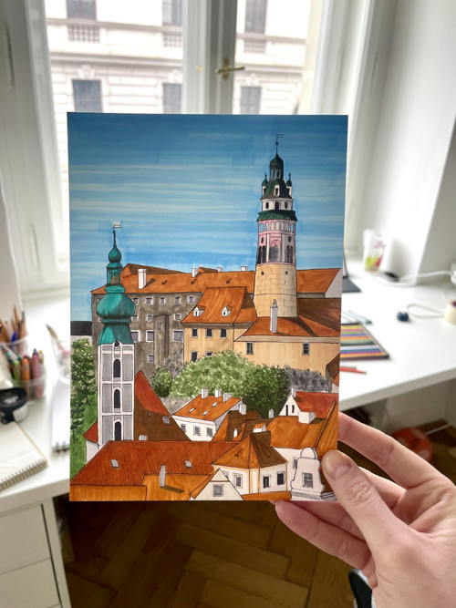 Český Krumlov - umělecký tisk — foto 2