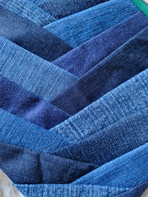 Jeans patchwork taštička — foto 3