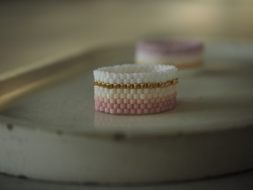 Prsten Miyuki "Pastel Lines"; růžový — foto 2