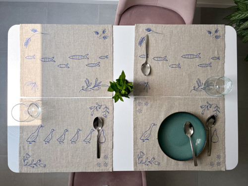 Vyšívané prostírání Ryby modré — foto 2