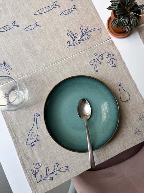 Vyšívané prostírání Ryby modré — foto 5