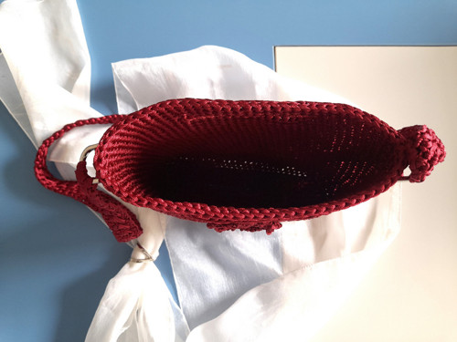 Háčkovaná crossbody kabelka - vínová — foto 6