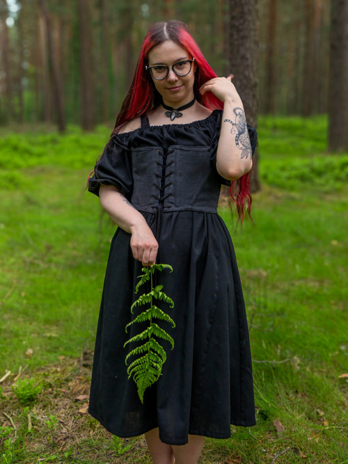 Viskózolněné šaty v černé barvě - S — foto 6