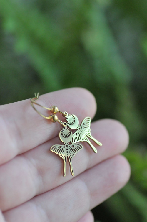 Boho náušnice můry — foto 3