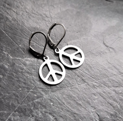 Ocelové náušnice*peace*symbol míru — foto 3