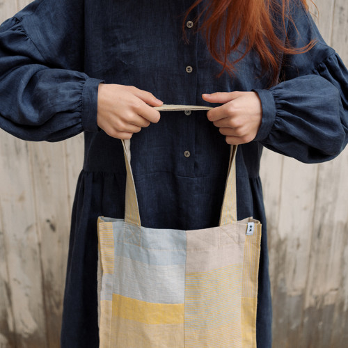 Lněná taška PATCHWORK n.3/OUTLET — foto 3