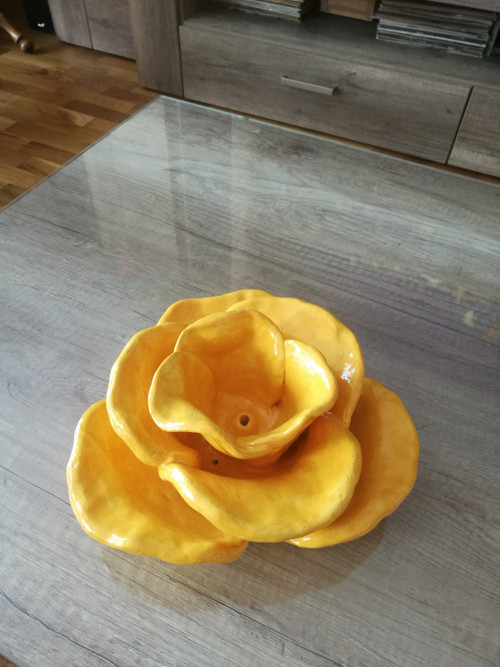 Keramická růže květináč — foto 5