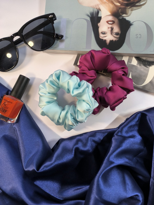 Hedvábné scrunchie gumičky — foto 2