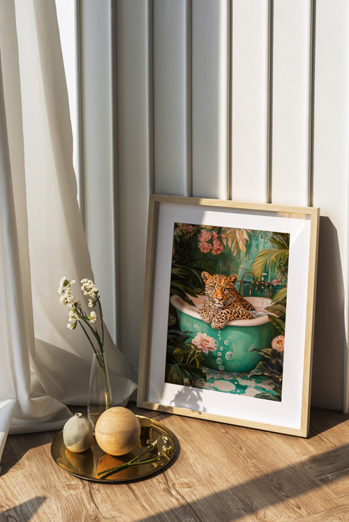 Poster A3 - Leopard ve vaně. — foto 2