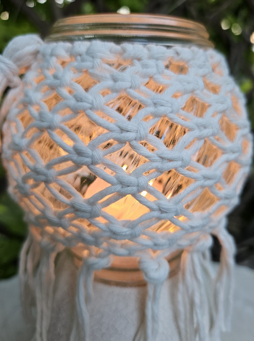 BOHO MACRAME SVÍCEN- LUCERNIČKA na postavení — foto 4