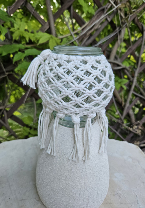 BOHO MACRAME SVÍCEN- LUCERNIČKA na postavení — foto 2