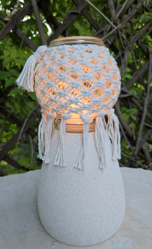 BOHO MACRAME SVÍCEN- LUCERNIČKA na postavení — foto 3